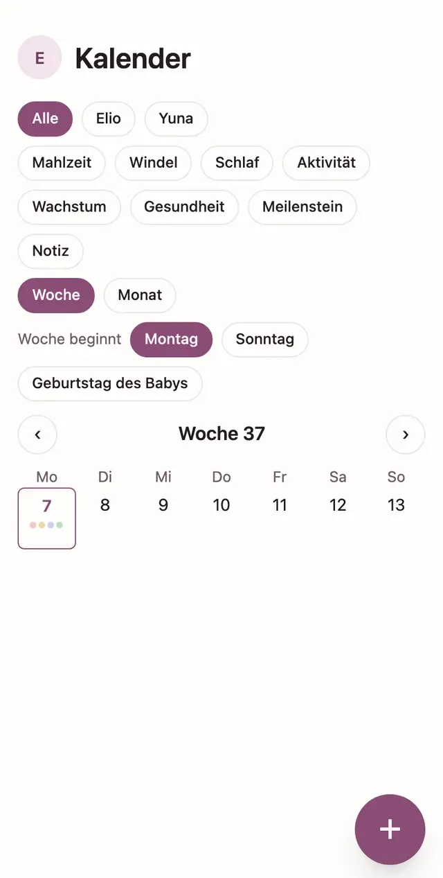 Die ganze Woche auf einen Blick — lindly