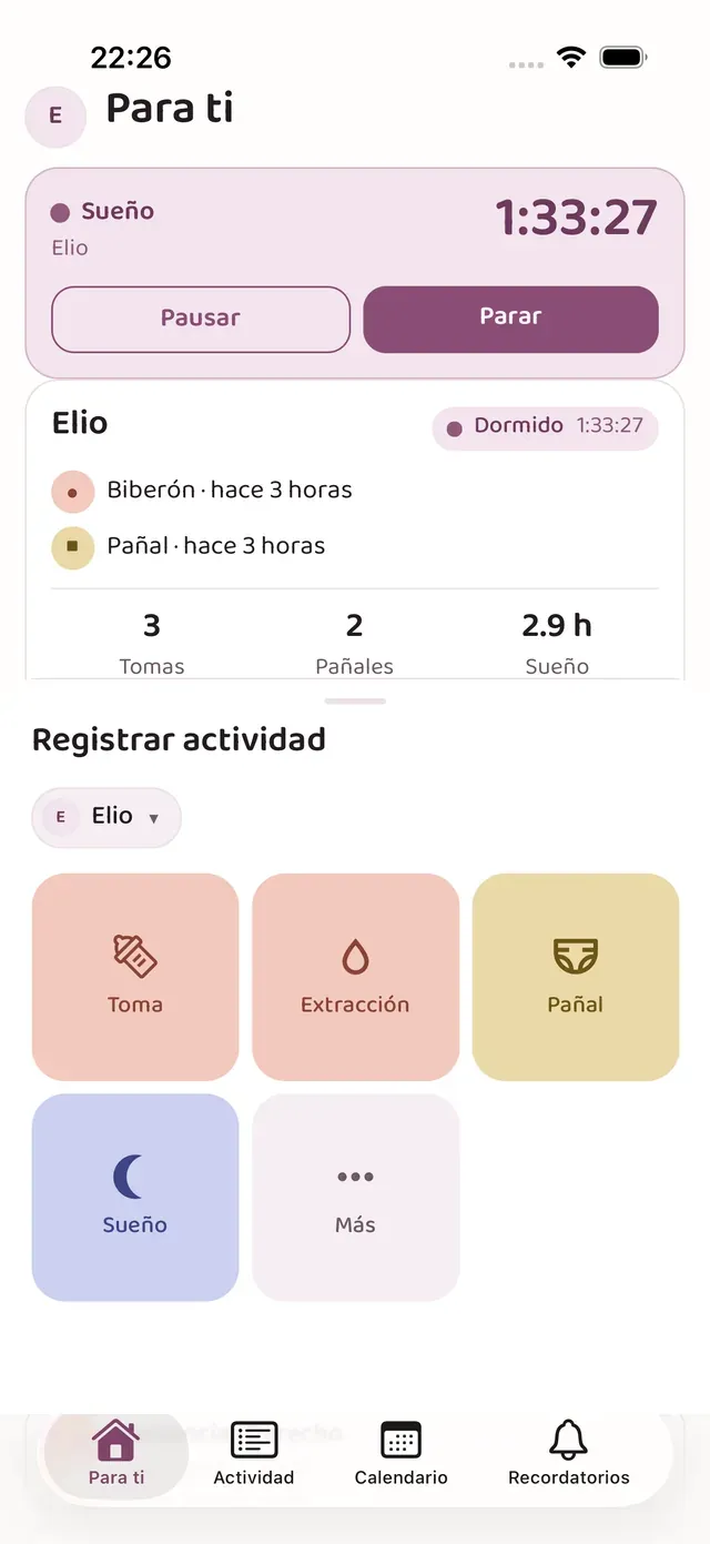 Registra en dos toques — lindly