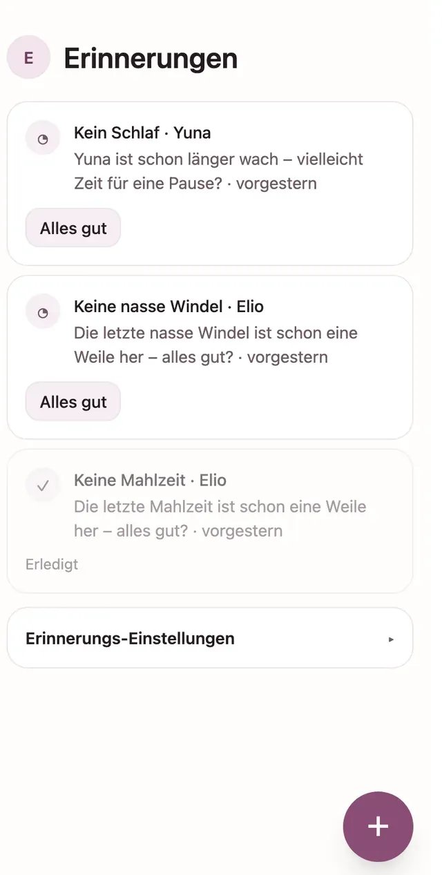 Sanfte Nachfragen, niemals Alarme — lindly