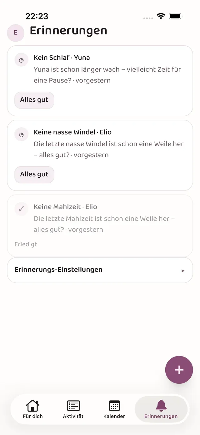 Sanfte Nachfragen, niemals Alarme — lindly