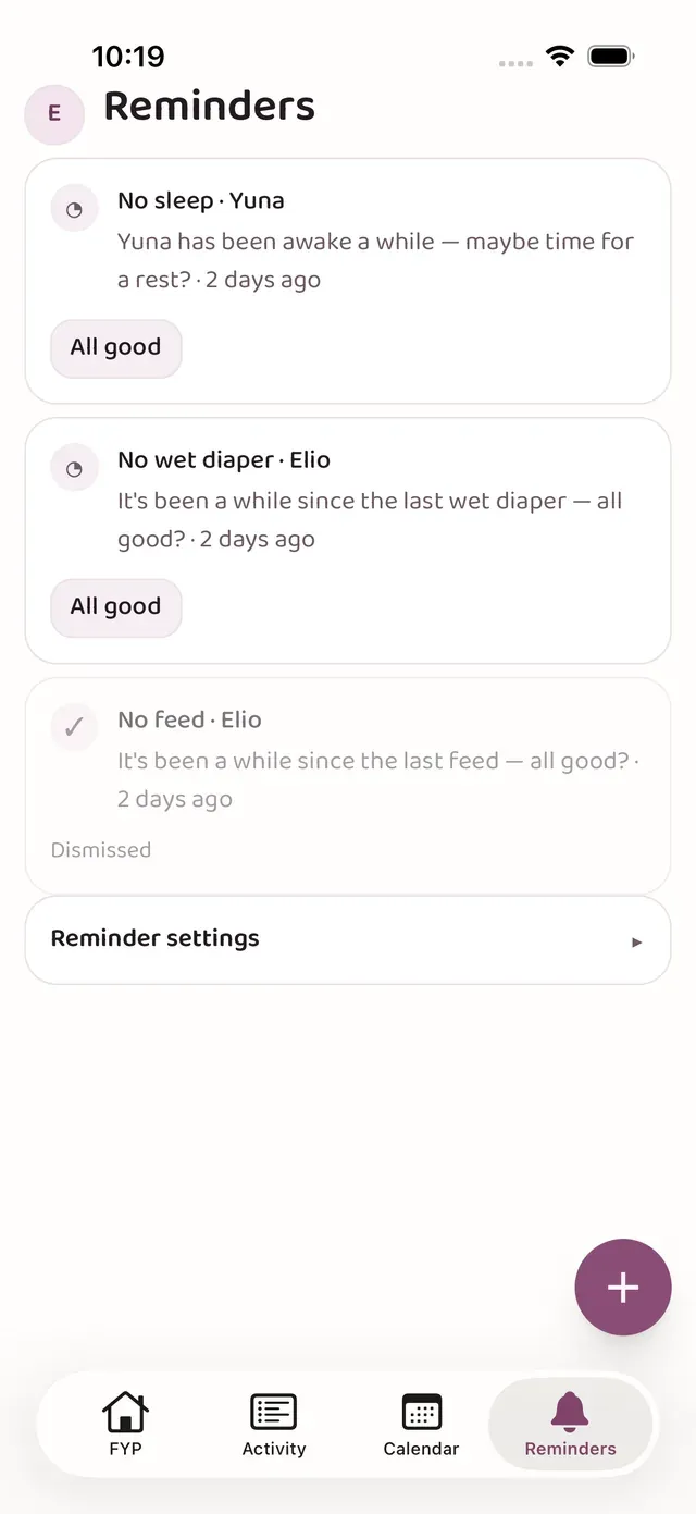 Gentle check-ins, never alarms — lindly